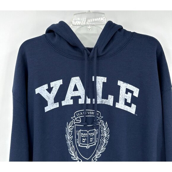 YALE UNIVERSITY sweatshirt hoodie pullover ivy league blue athletic lounge XL - Picture 3 of 5